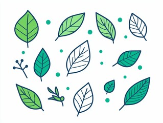 Fototapeta premium Green Leaf Collection