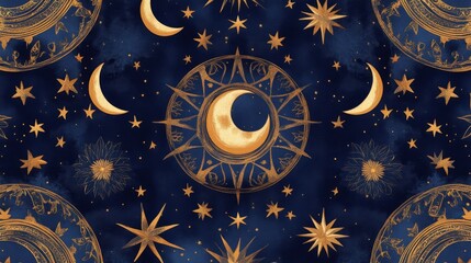 Celestial patterns and astrological symbols night sky digital art cosmic environment abstract viewpoint