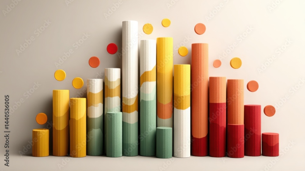 Poster vibrant group of colorful pencils representing a creative chart pattern library for studying price m