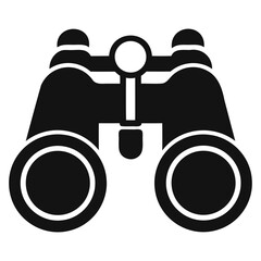 Simple black Binocular field glasses silhouette icon vector design isolated on a transparent background