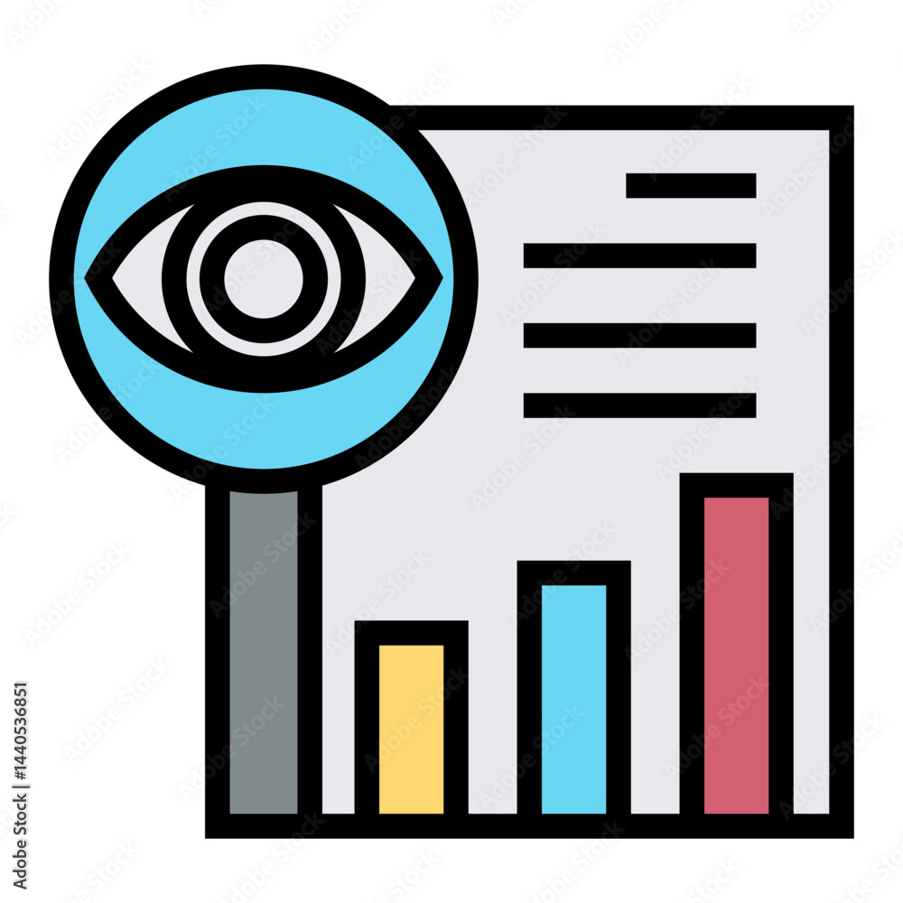 Poster document analysis vector icon