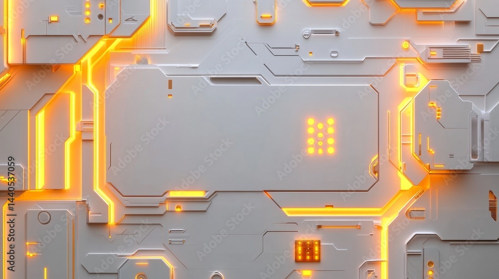 Poster technological innovation showcase futuristic design digital art cybernetic environment abstract view