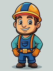 Fototapeta premium vector illustration of a construction worker