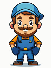 Fototapeta premium cartoon builder with thumb up