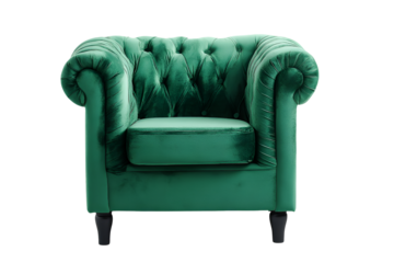 Elegant Emerald Green Velvet Armchair Luxurious Comfort Deep Seating