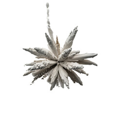 White abstract art decoration.  Unique handmade design.