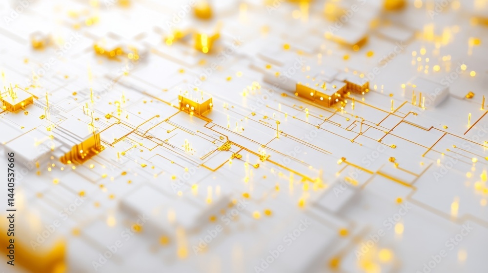 Poster dynamic digital circuitry virtual space abstract art futuristic environment close-up view technology
