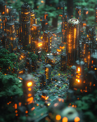 Fototapeta premium future city grid