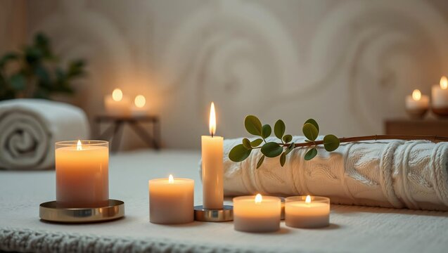 Relaxing Spa Ambience with Candles