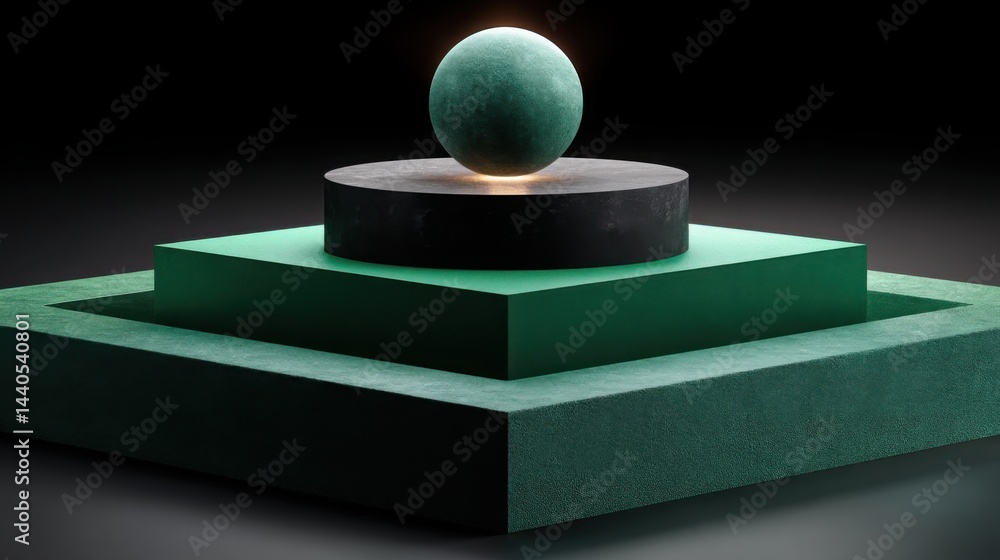 Poster a candle resting on a green block symbolizing hope and illumination in a simple yet elegant design