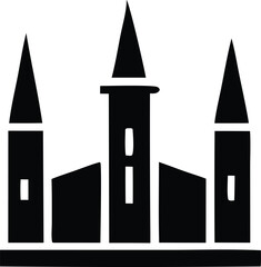 A vector illustration shows a silhouette of an old church, a symbol of European architecture, perhaps in a city like London, evoking travel and love