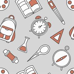 Back to School Seamless Vector Set, Fully Editable and Customizable.
