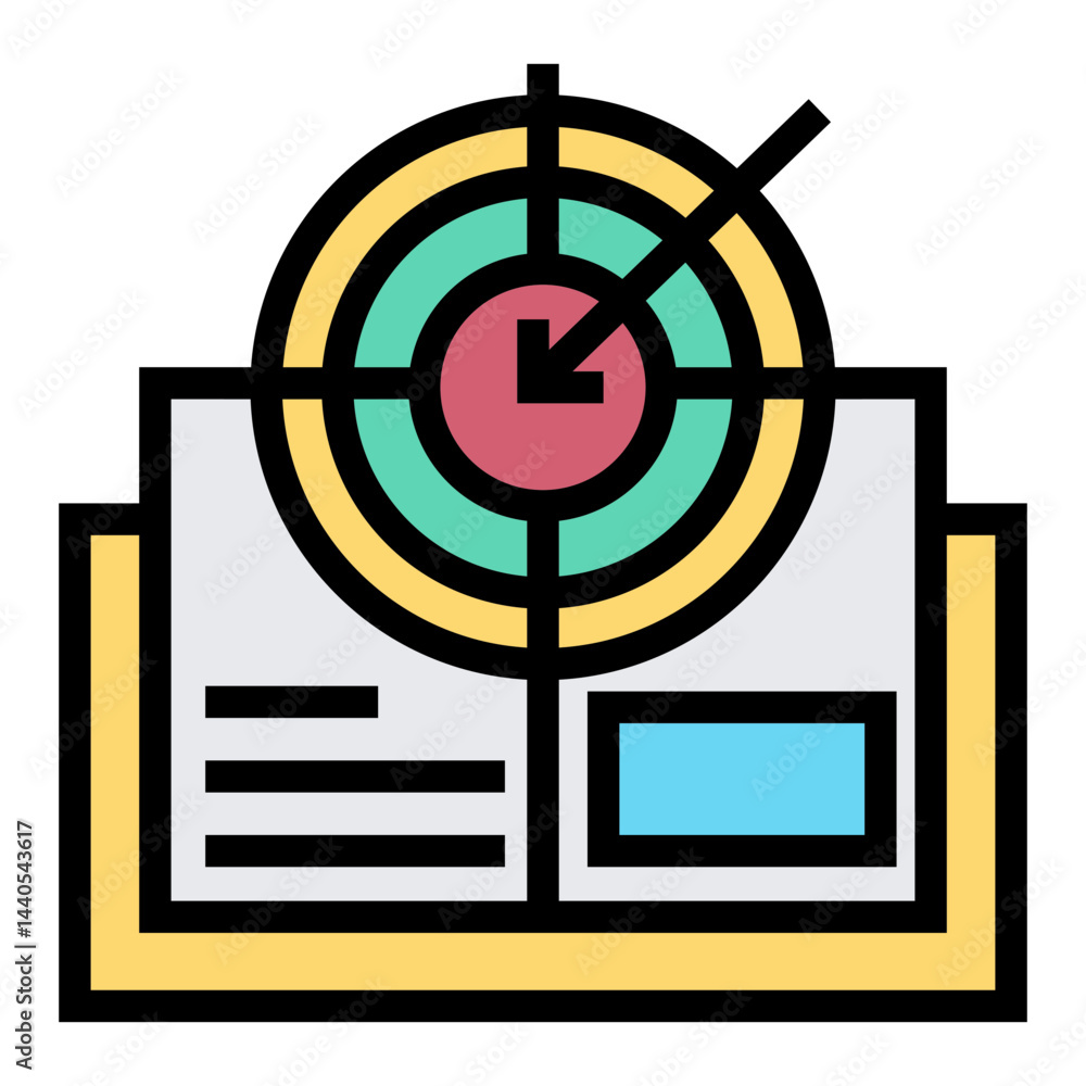 Poster objectif analytic vector icon