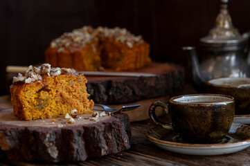 Homemade Vegan carrot cake (no fat, no dairy, no eggs, sugar free)