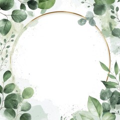 Floral frame design for a blank canvas, suitable for invitations or prints