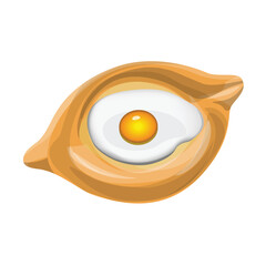 Khachapuri with cheese, butter and egg yolk