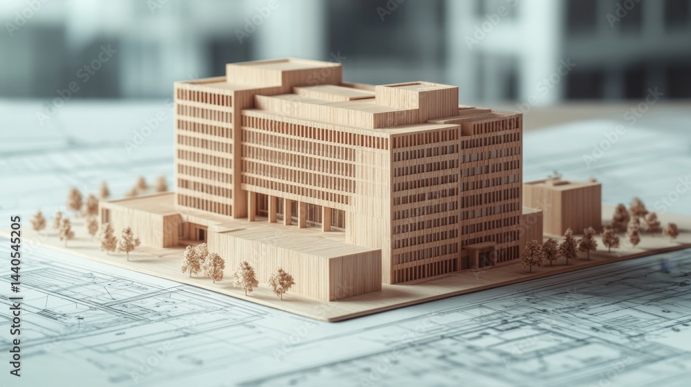 Poster architectural model creation design studio 3d rendering urban environment close-up view innovative c