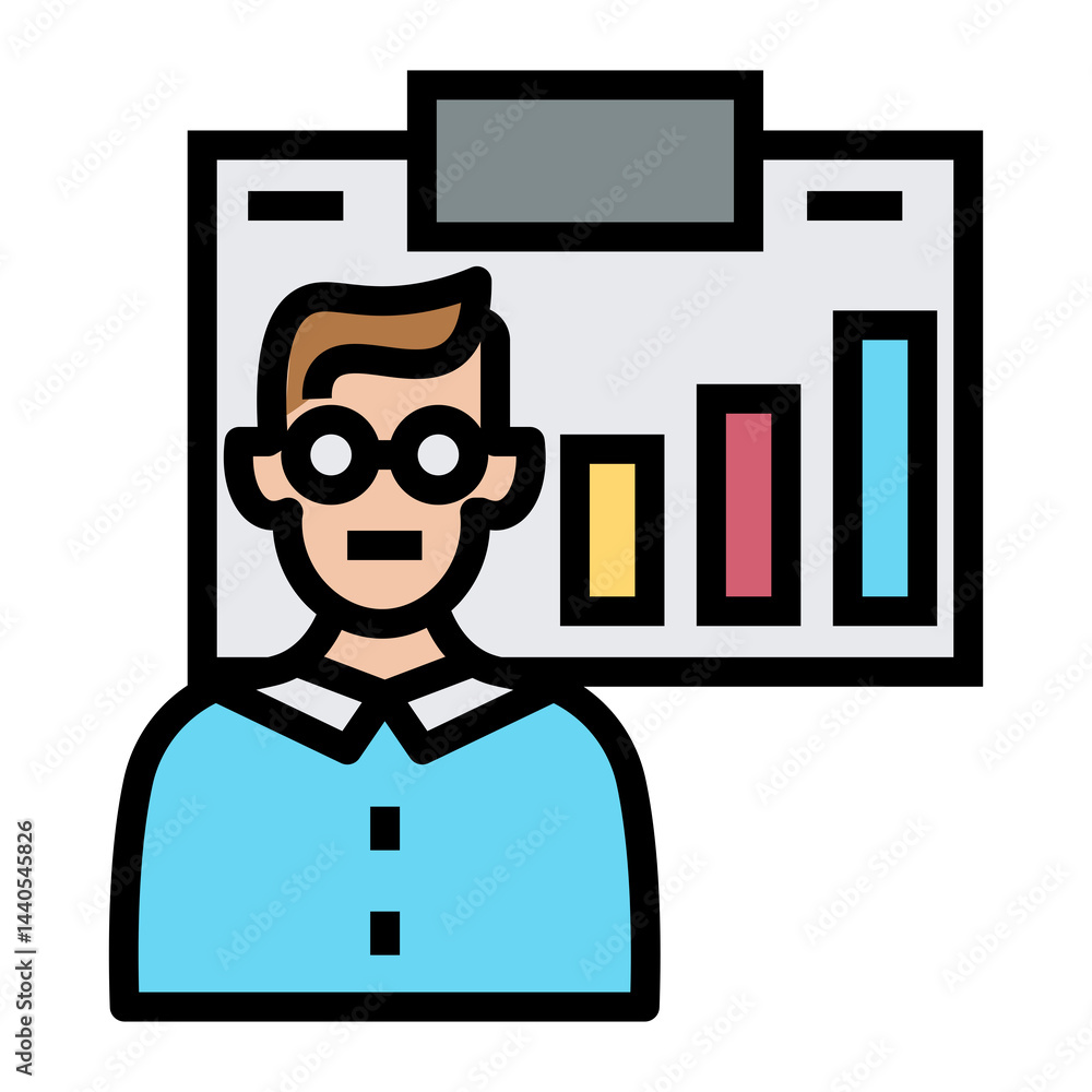 Poster presentation vector icon