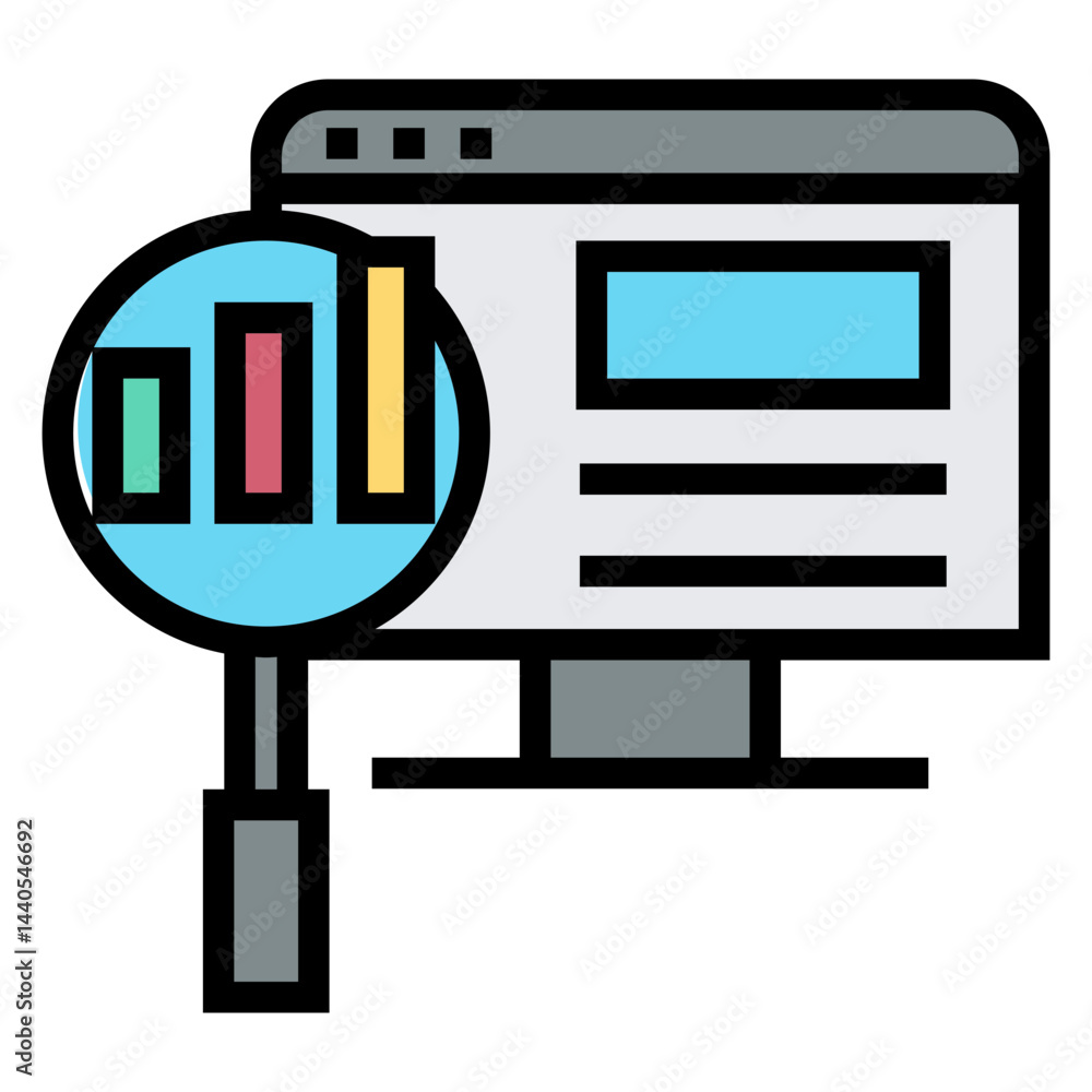 Poster searching data  vector icon
