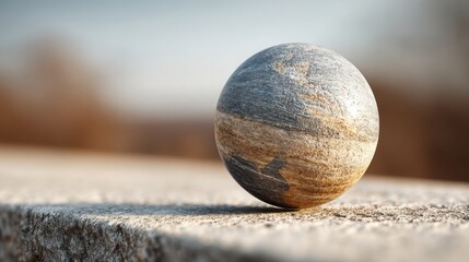 Stone sphere resting on a wooden surface symbolizing emerging market risk management and safe investment strategies