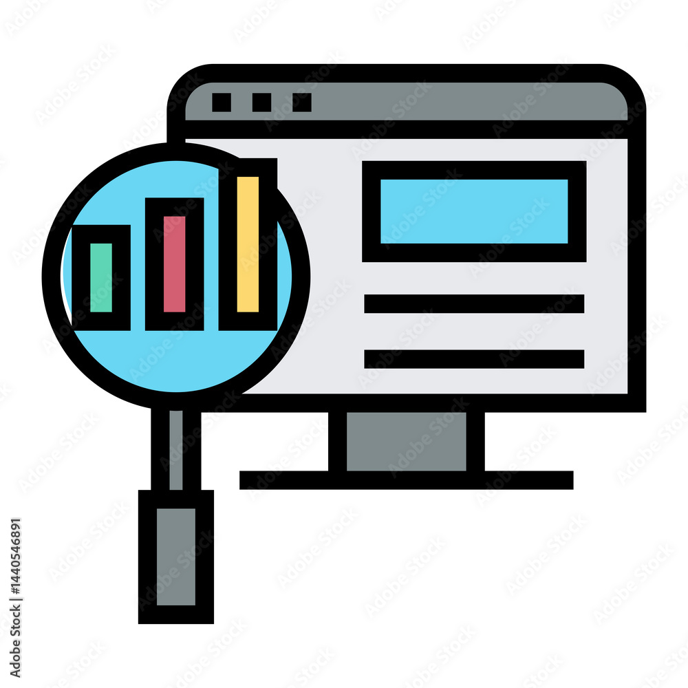 Poster searching data  vector icon
