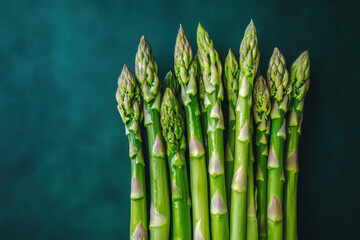 Fresh Asparagus Spears Isolated on a Solid Background

