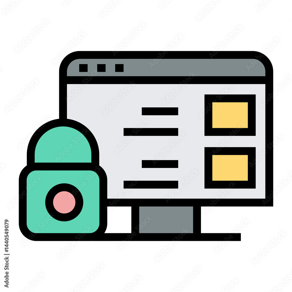 Poster data security vector icon