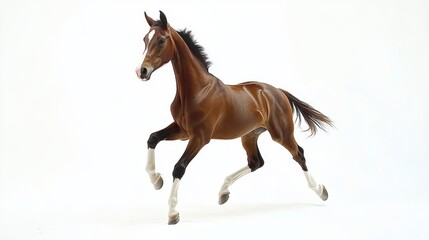 Obraz premium Dynamic horse galloping in studio animal photography white background captivating motion