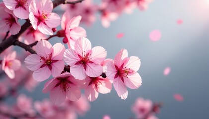 Obraz premium Delicate pink sakura blossoms, intricate branch pattern , sakura, floral pattern, nature