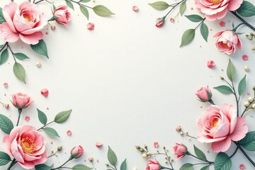 Fototapeta premium Subtle floral motif, pastel hues, delicate repeat, repeat, digital, gentle