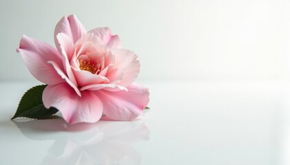 Fototapeta premium Gleaming, polished surface, stark white background, perfect for beauty, shiny, modern