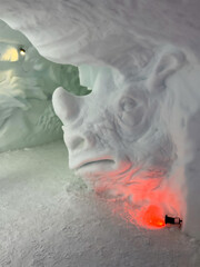rhinoceros from the snow