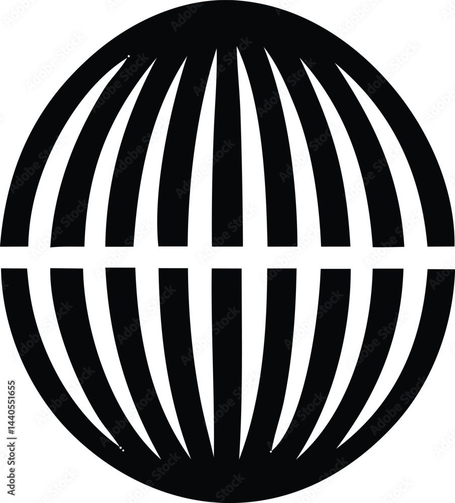 Poster abstract 3d sphere design featuring a global network pattern on a black background symbolizes worldw