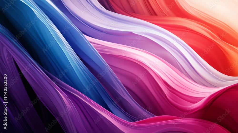 Poster dynamic color waves abstract art creation digital environment vibrant display close-up perspective a