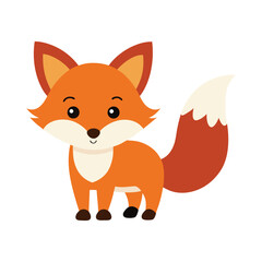 Fototapeta premium A colorful cute fox vector art illustration