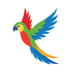 A parrot in flying colorful vector art illustration