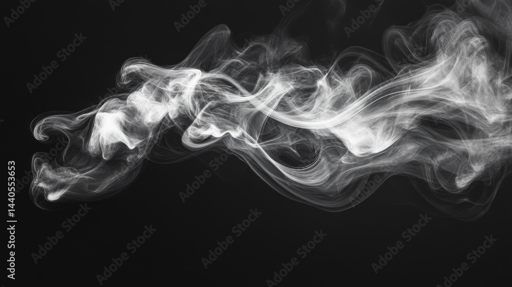 Poster ethereal smoke patterns studio environment abstract photography dark background close-up view artist