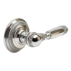 Polished metal handle isolated on transparent png background