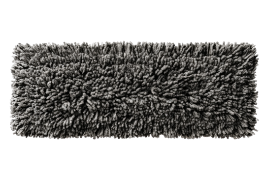 Soft, fuzzy grey rug isolated on transparent png background