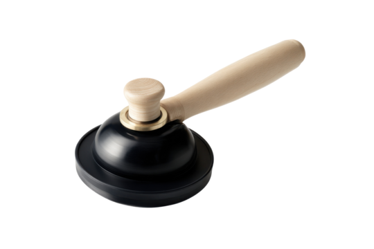 Plunger, black and wood isolated on transparent png background