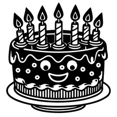 birthday cake vector illustration
