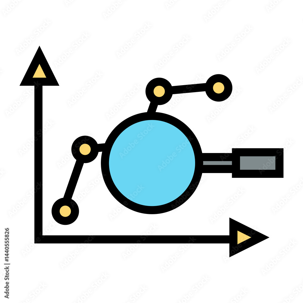 Poster predictive analytics vector icon