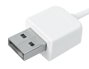 white USB connection adapter cable isolated on white or transparent png