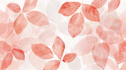 Elegant pink leaf texture on a soft white background with organic details, ideal for artistic wallpapers, banners, and display designs.

