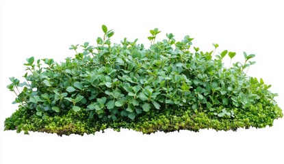 Obraz premium Lush Green Shrubbery Isolated on White Background