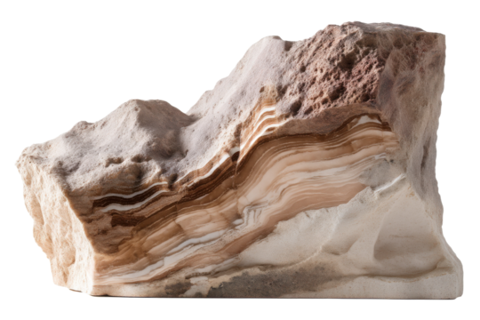 Rock formation layers isolated on transparent png background