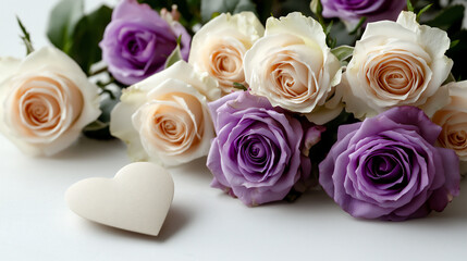 Obraz premium simple roses heart paper