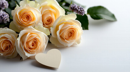 Obraz premium simple roses heart paper