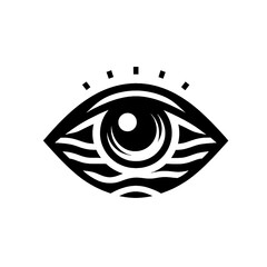 Stylized Eye Design in Bold Black and White Vector