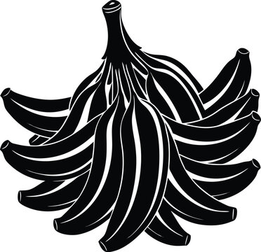 black bananas bunch graphic clip art preview